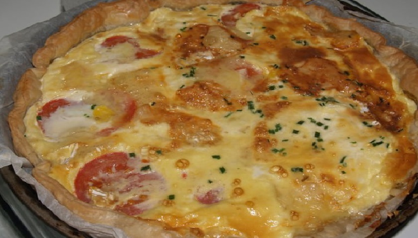 Quiche aux pommes de terre ,jambon cru et camembert