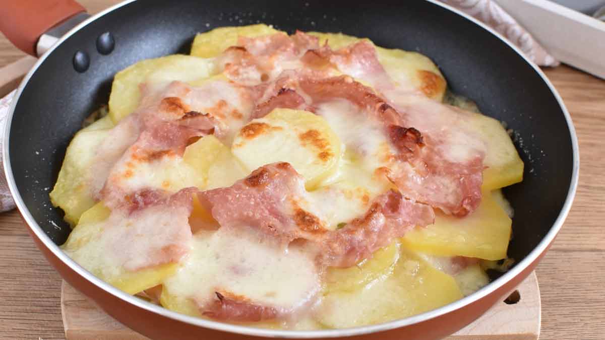 Pommes de terre au parmesan et au jambon