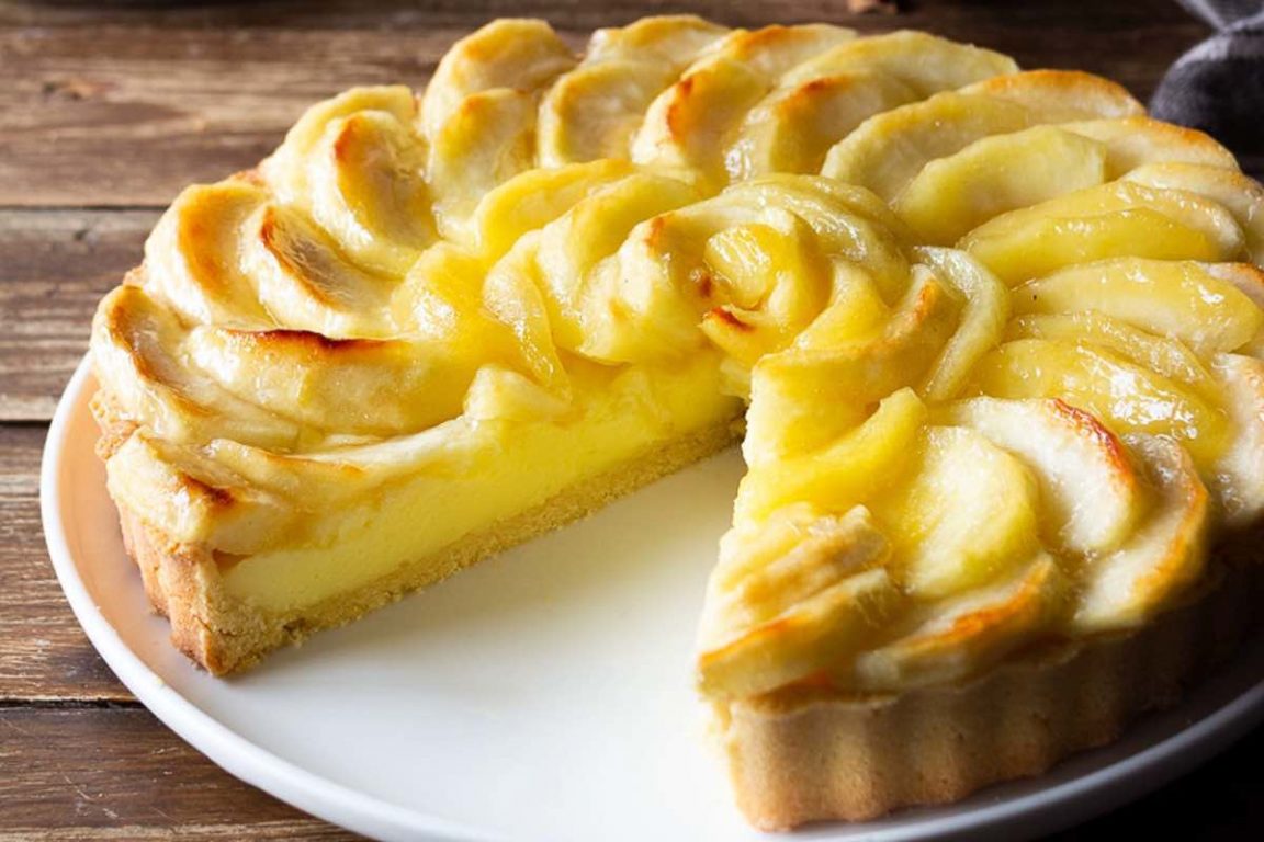 Recette tarte aux pommes et à la crème pâtissière