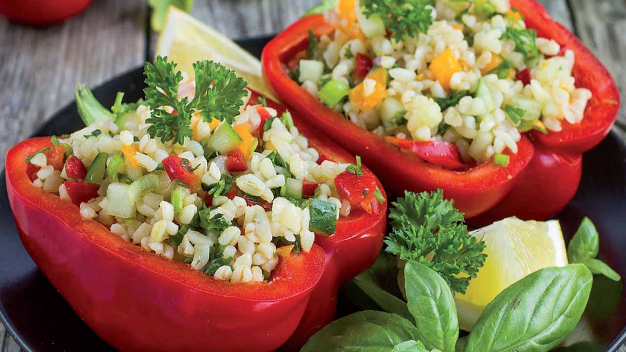 Poivron farci au taboulé recette facile