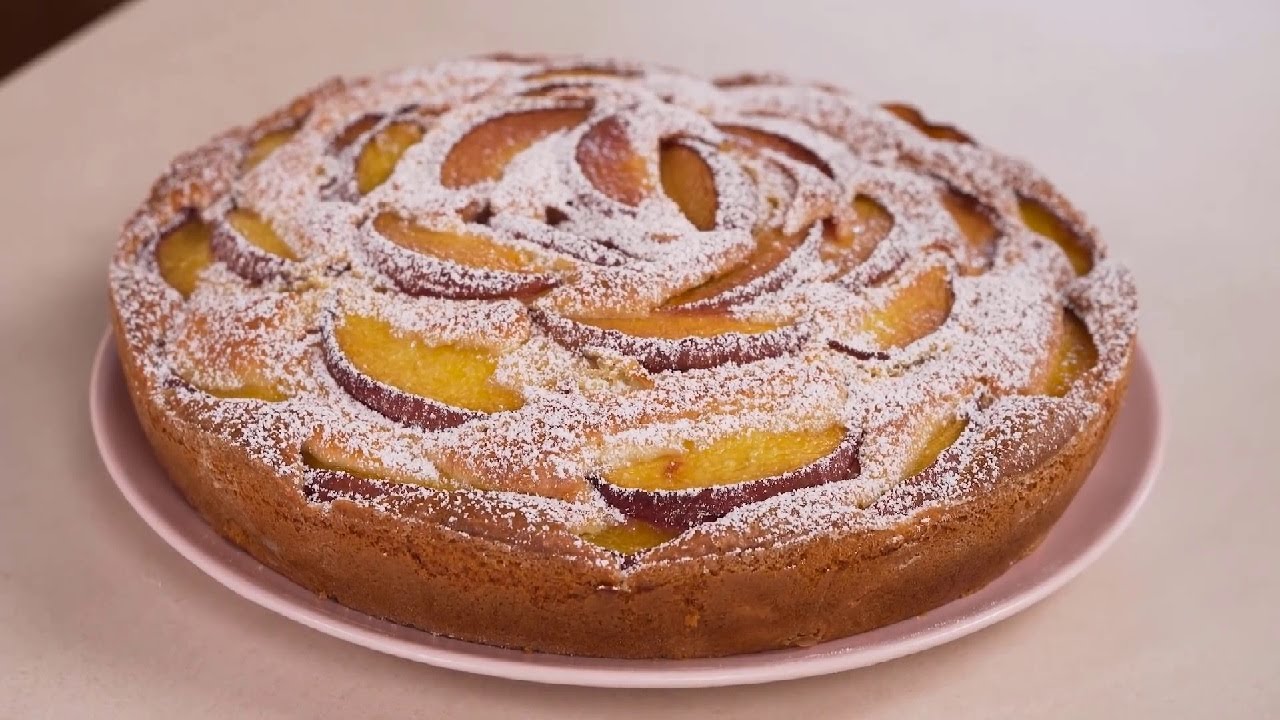 Gâteau aux pêches et mascarpone recette facile 🍑