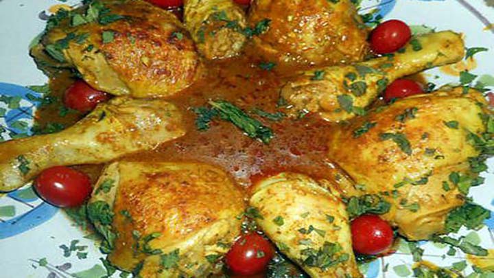 Cuisses de poulet a la pate de curry rouge