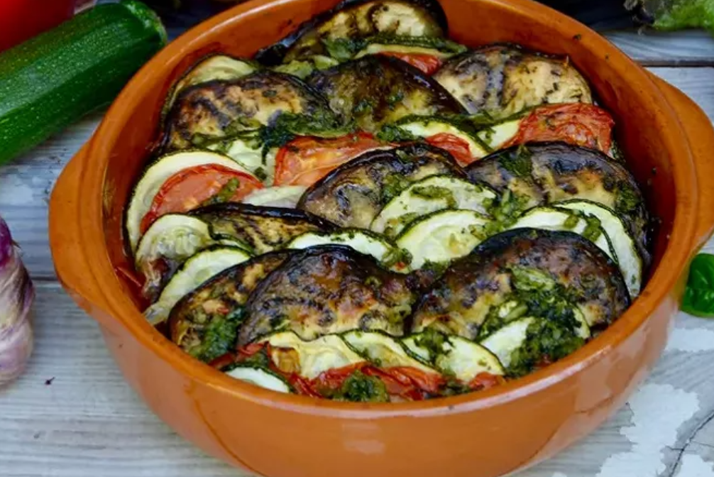 Tian de courgettes, aubergines et tomates